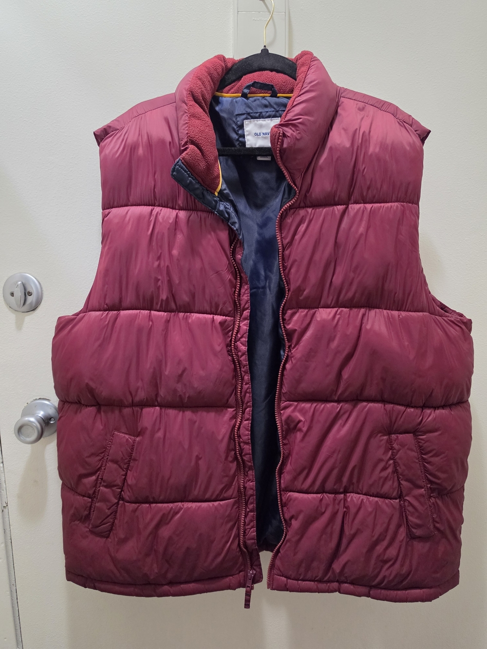 Men's Burgundy Puffer Vest
